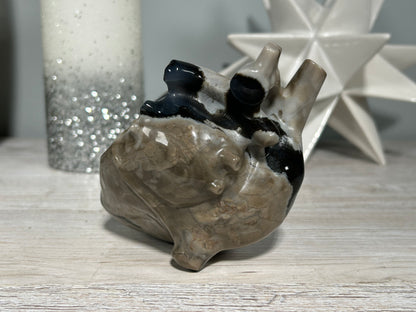 Volcano Agate Anatomical Heart (4.9", 125mm)