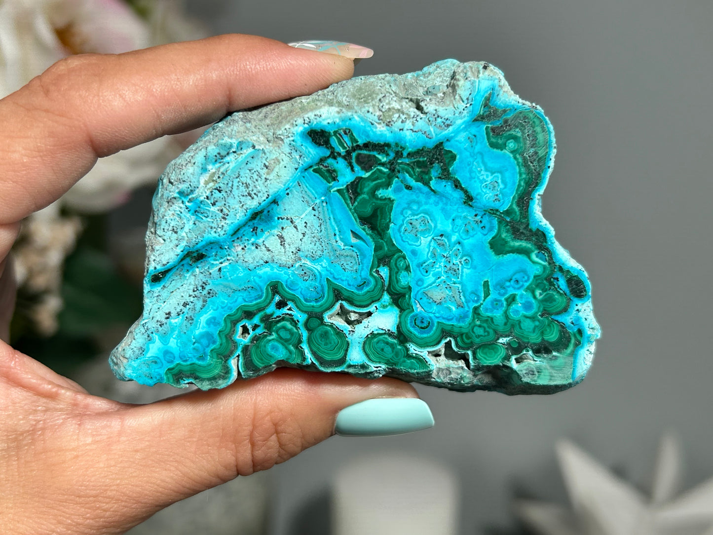 Malachite Chrysocolla Slab (3", 77mm) #131