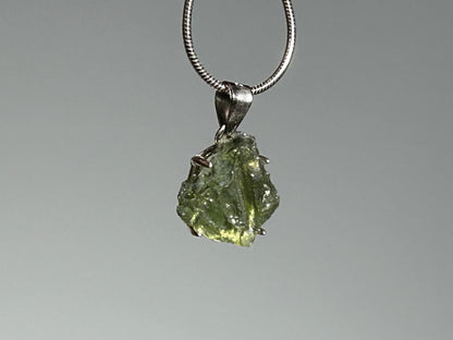 Moldavite Sterling Silver Pendant (12mm long)