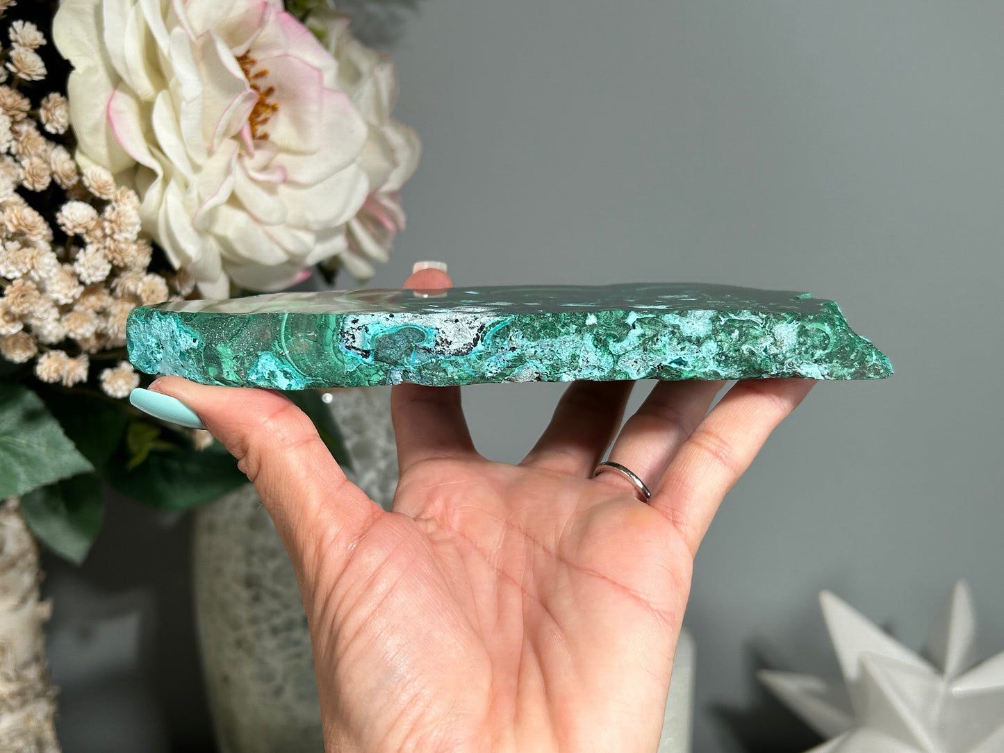 Malachite Chrysocolla Slab (6.8" 173 mm) #477