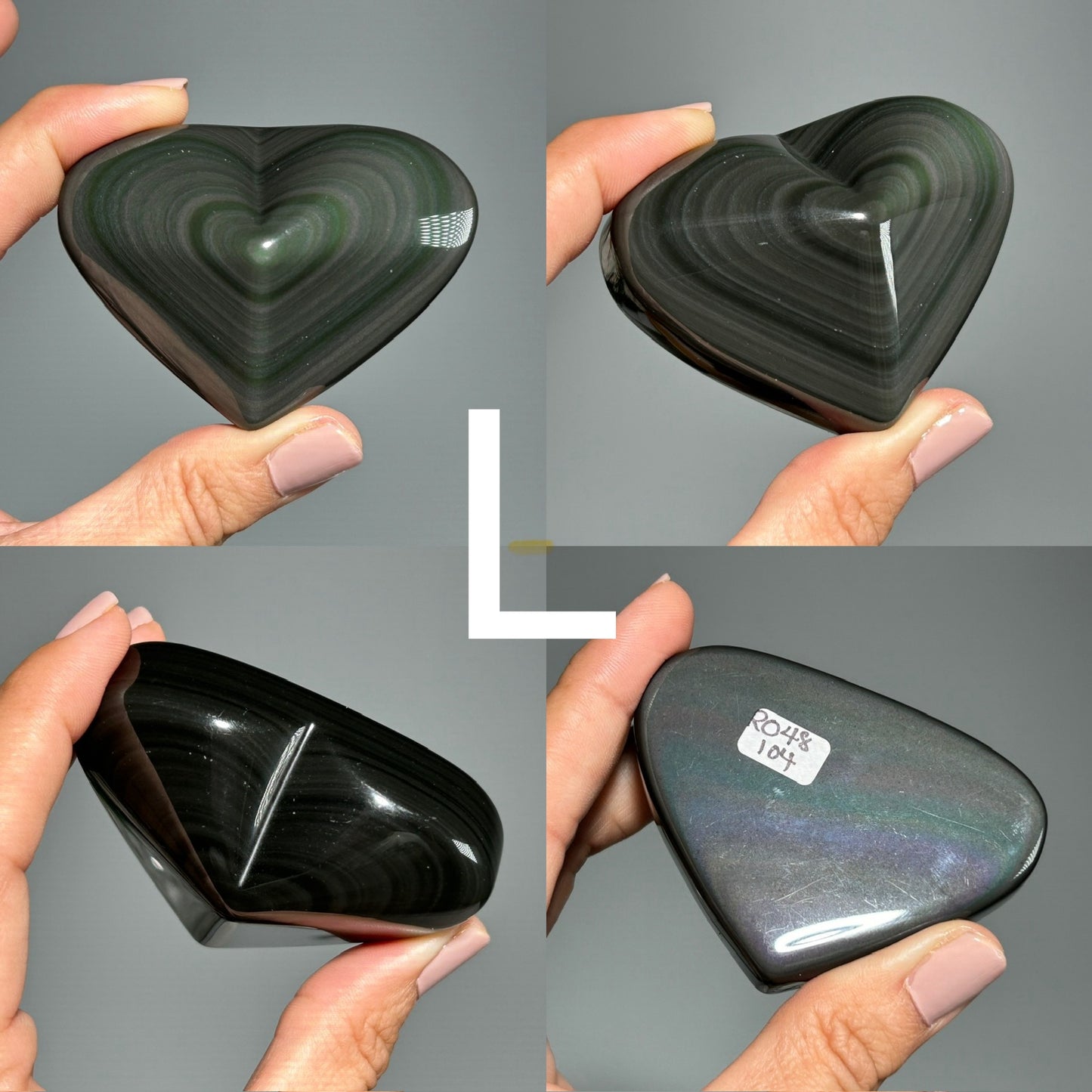 Rainbow Obsidian Heart