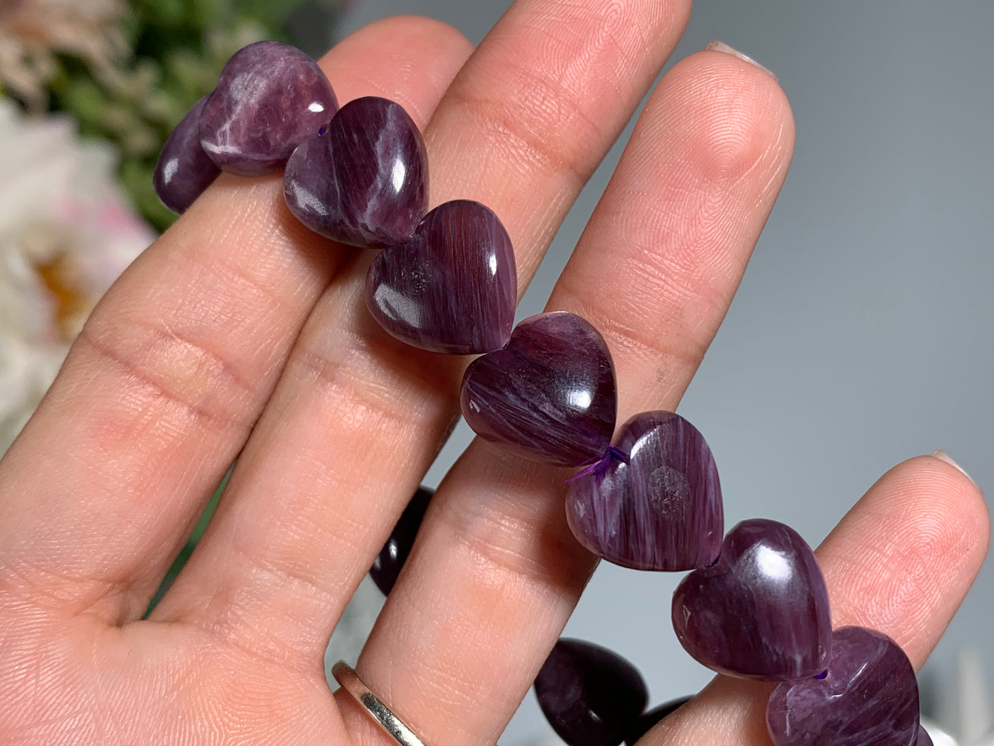 Gemmy Lepidolite Heart Bracelet