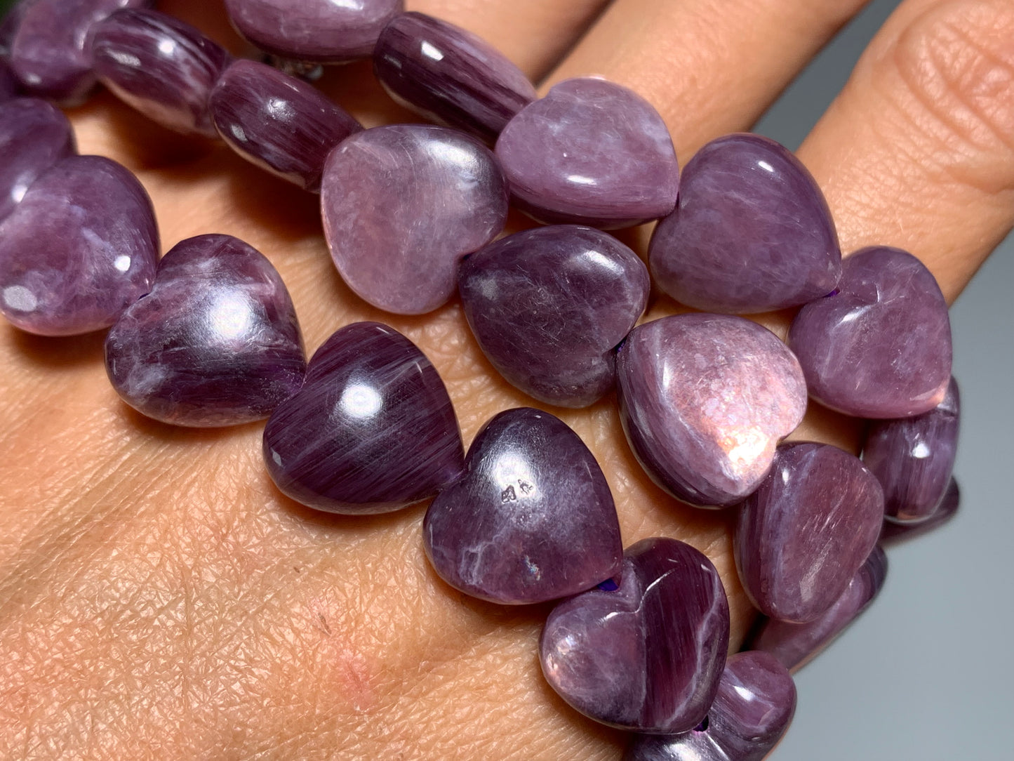 Gemmy Lepidolite Heart Bracelet