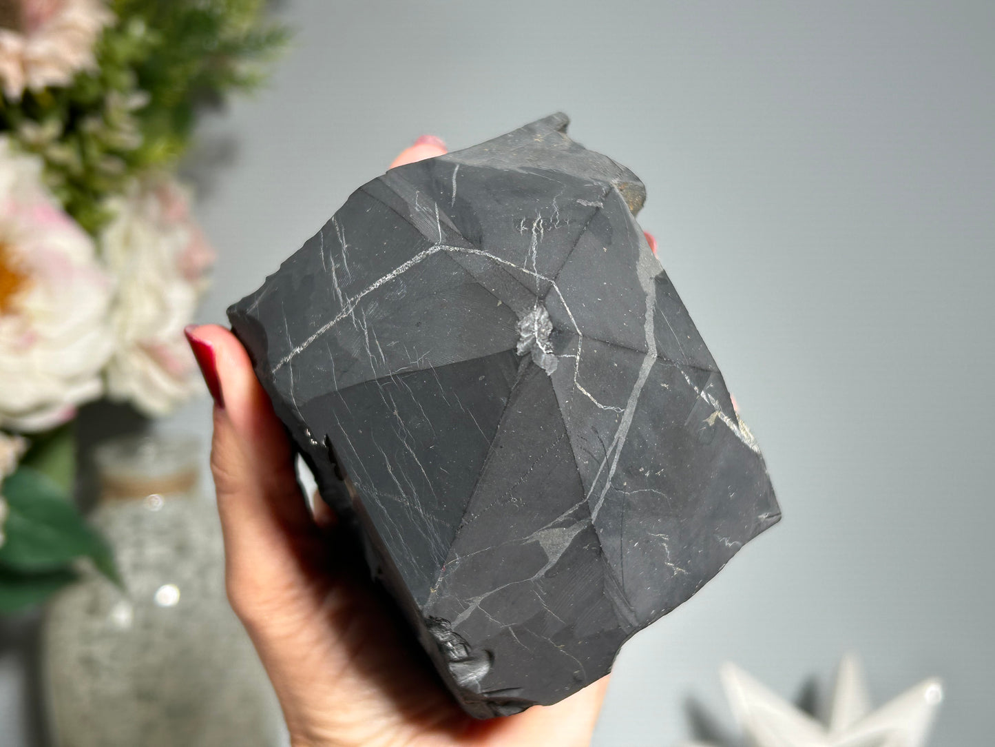Shungite Half Raw Tower (4.6”, 117mm)