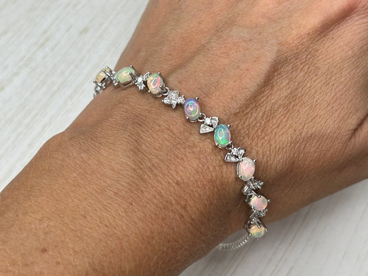 Fire Opal with Cubic Zirconia Bracelet #OVOPV