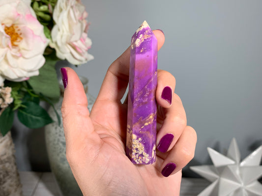 Purple Phosphosiderite Tower (3.6" 91mm)