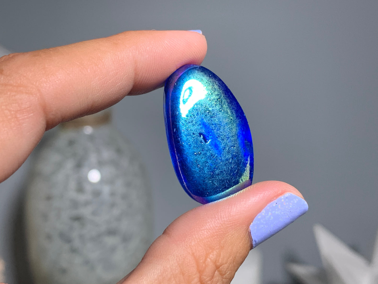 Tumbled Blue Aura Quartz