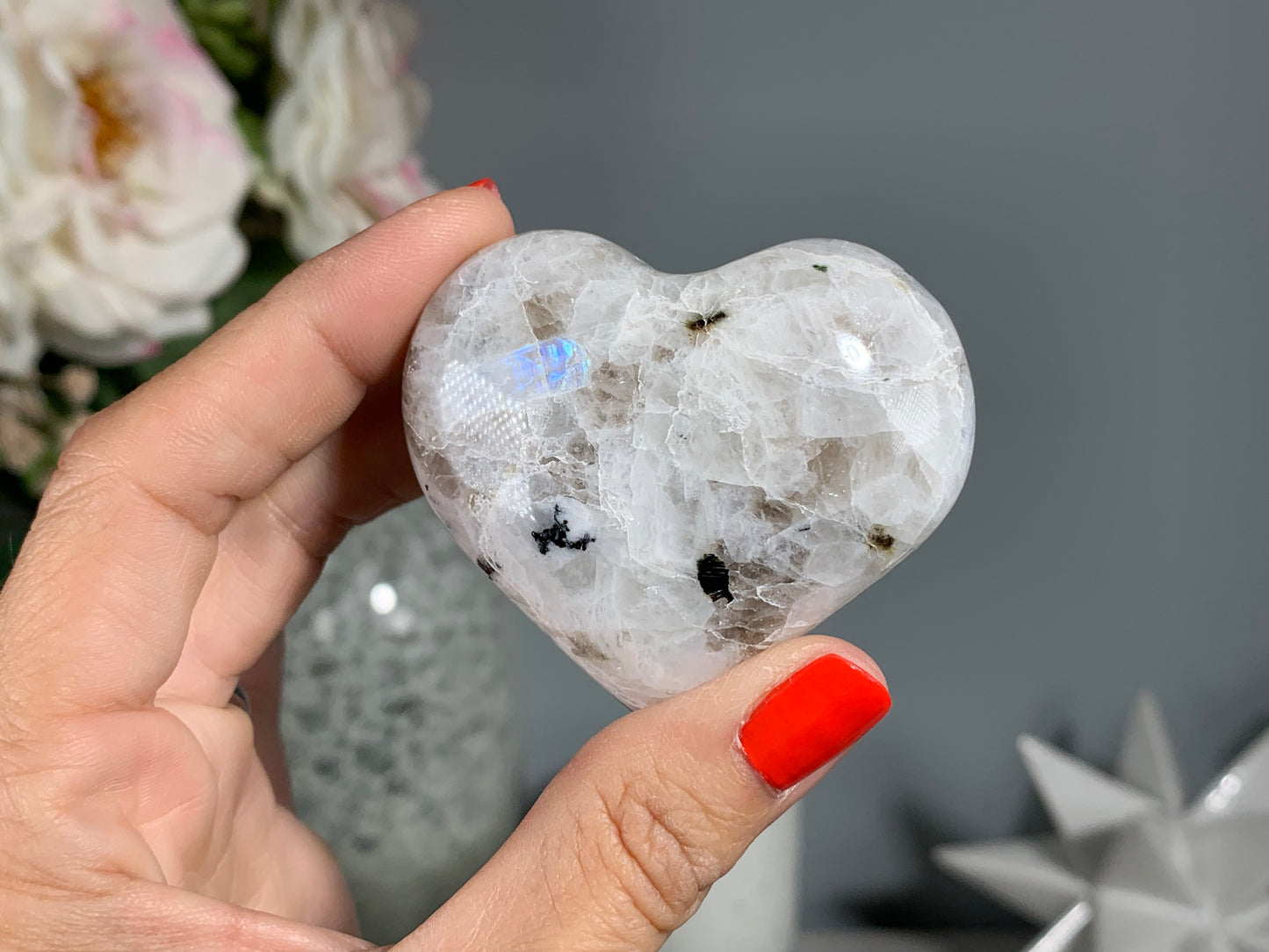 Medium Rainbow Moonstone Heart