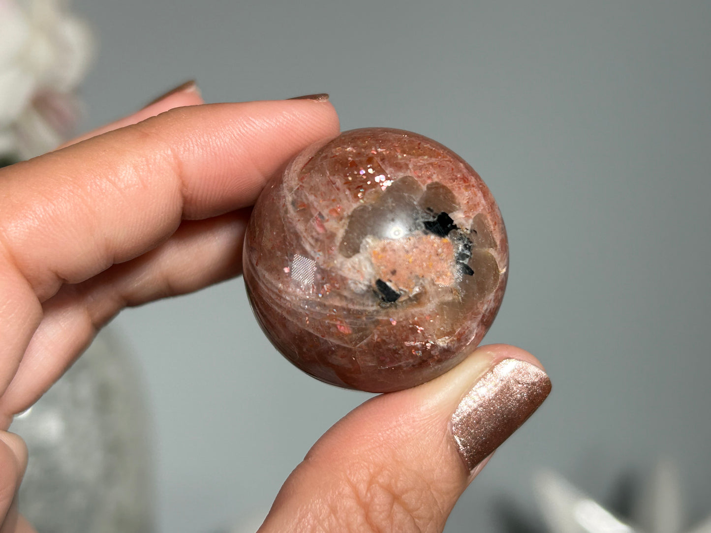 Confetti Sunstone Sphere (1.25", 32mm)