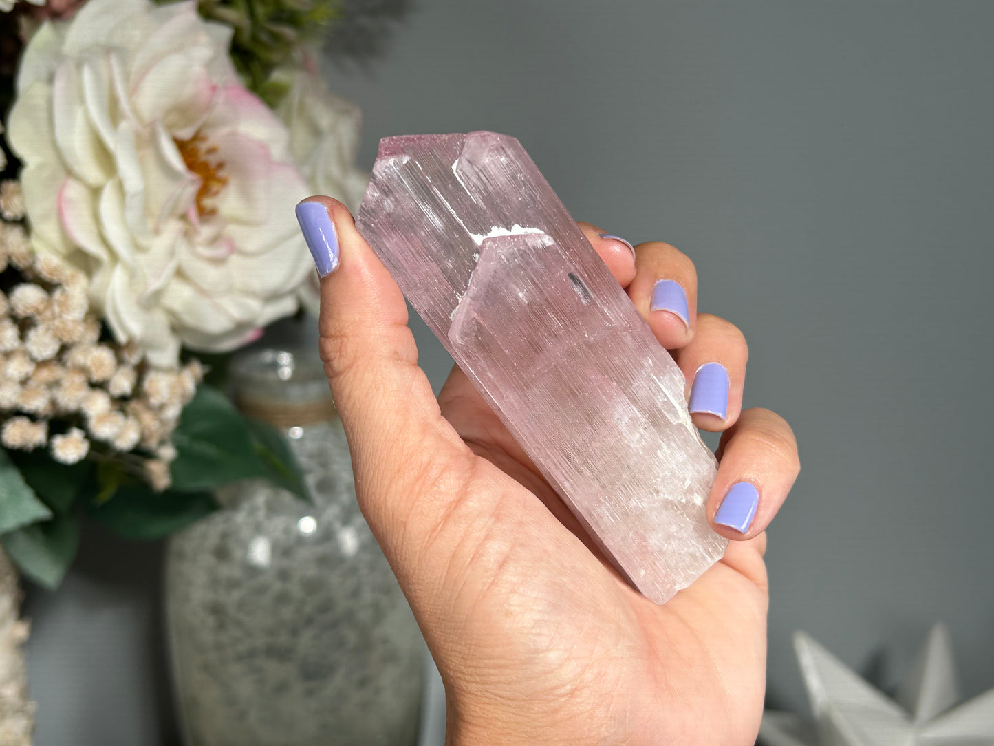 Natural Purple Kunzite Point (4", 10cm)