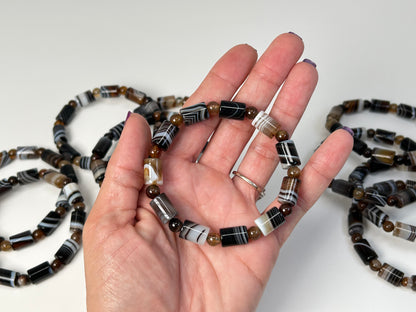 Onyx Cylinder Bracelet