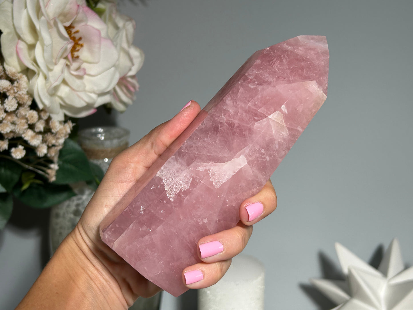 Rose Quartz Tower (6.5", 166mm)