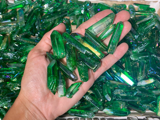 Green Aura Quartz Point