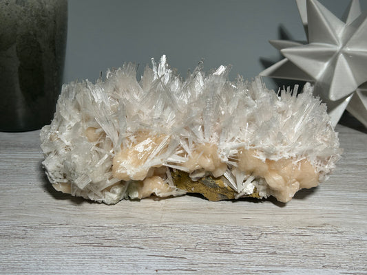 Natural Scolecite with Stilbite Cluster (9.7", 246mm)