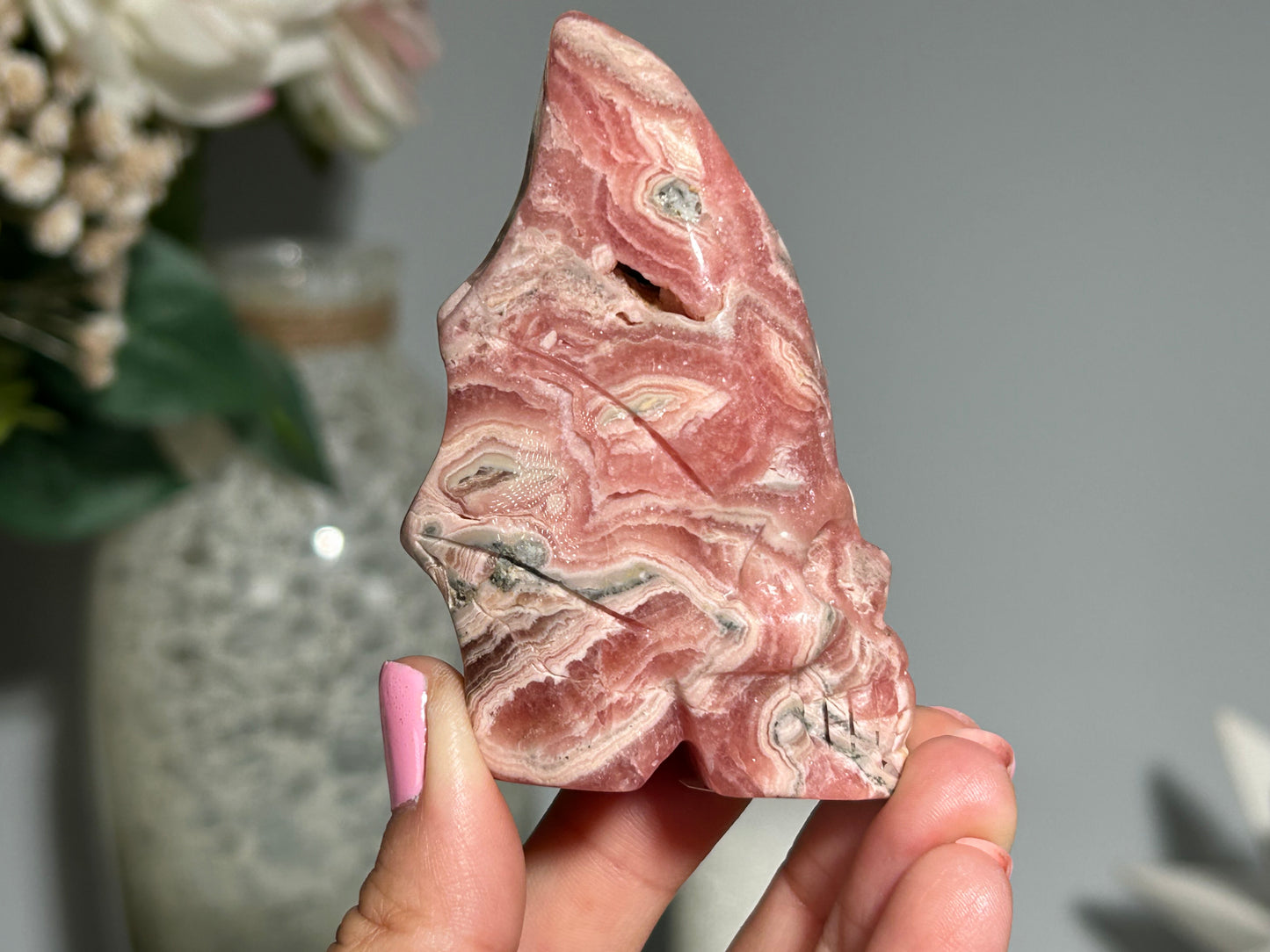 Rhodochrosite Skull (3", 75mm)