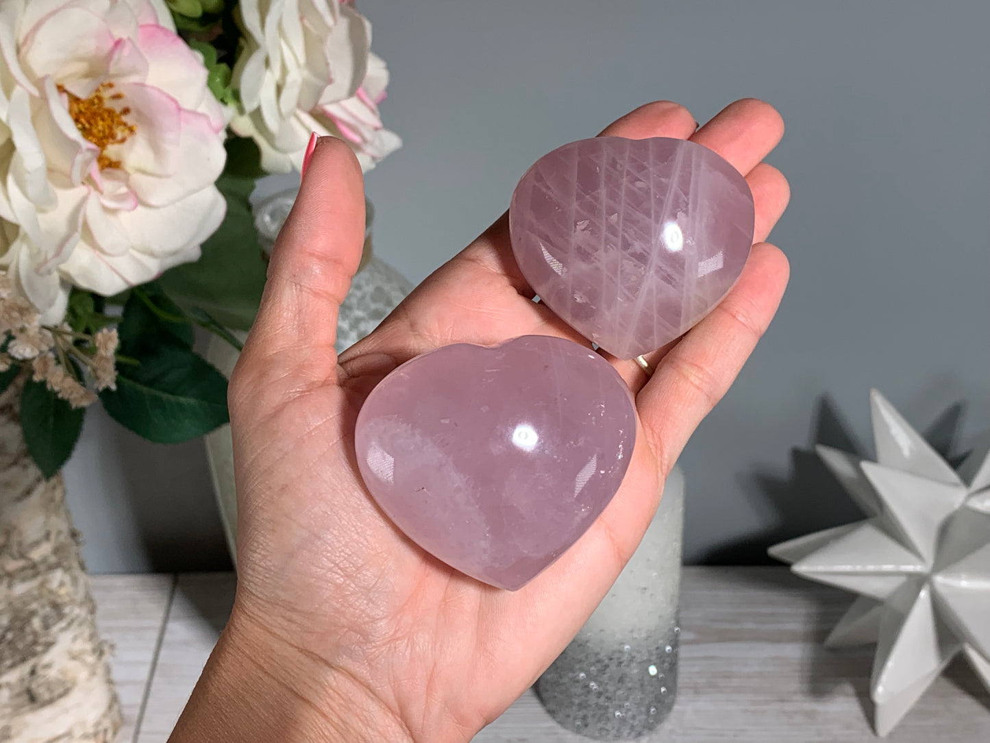 Large Lavender Rose Quartz Heart