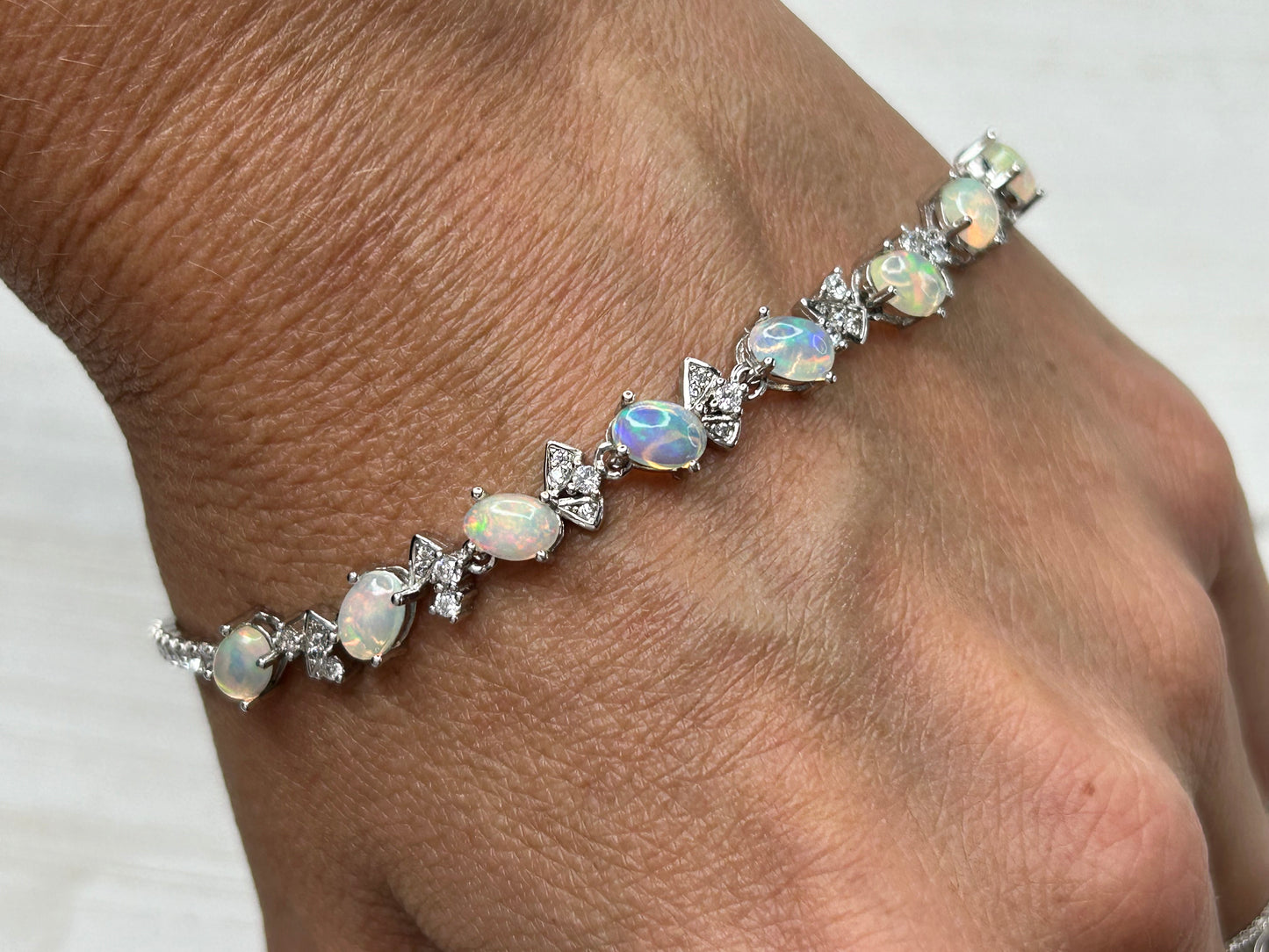 Fire Opal with Cubic Zirconia Bracelet #OVOPV