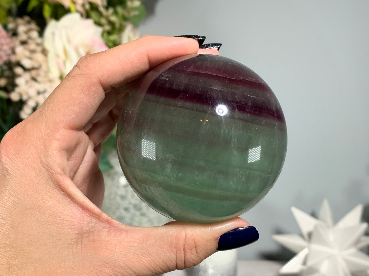 Watermelon Fluorite Sphere (2.6", 58mm)