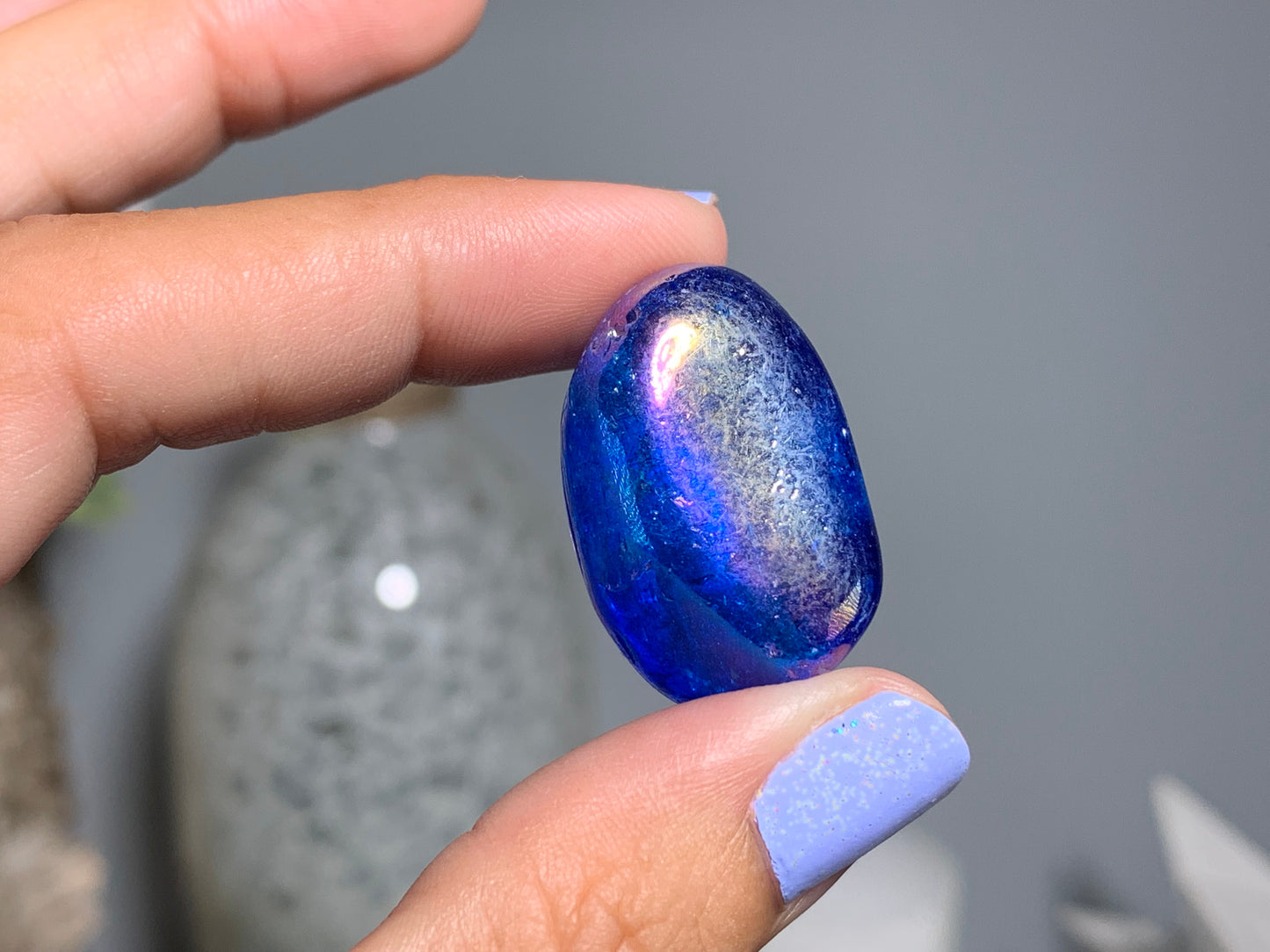 Tumbled Blue Aura Quartz