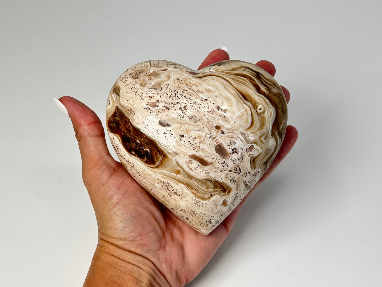 Coffee Calcite Heart (4.3", 110mm)