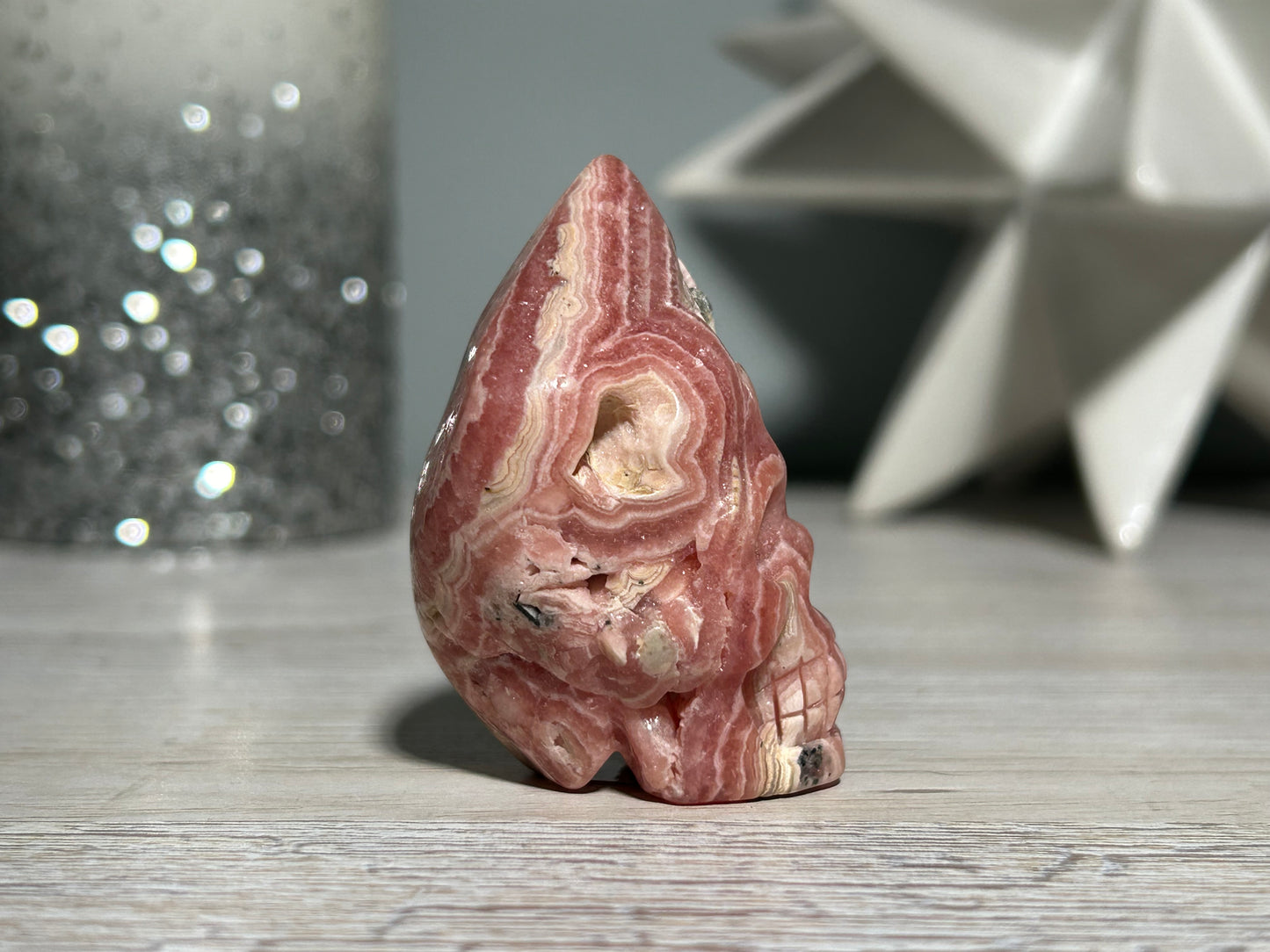 Rhodochrosite Skull (2.2", 55mm)