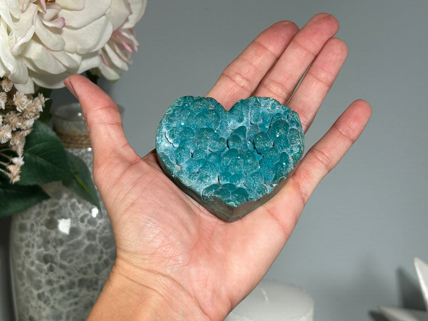 Malachite Chrysocolla Heart (2.75", 70mm)