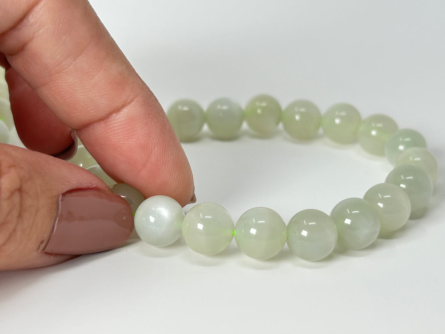 9mm Green Moonstone Bracelet