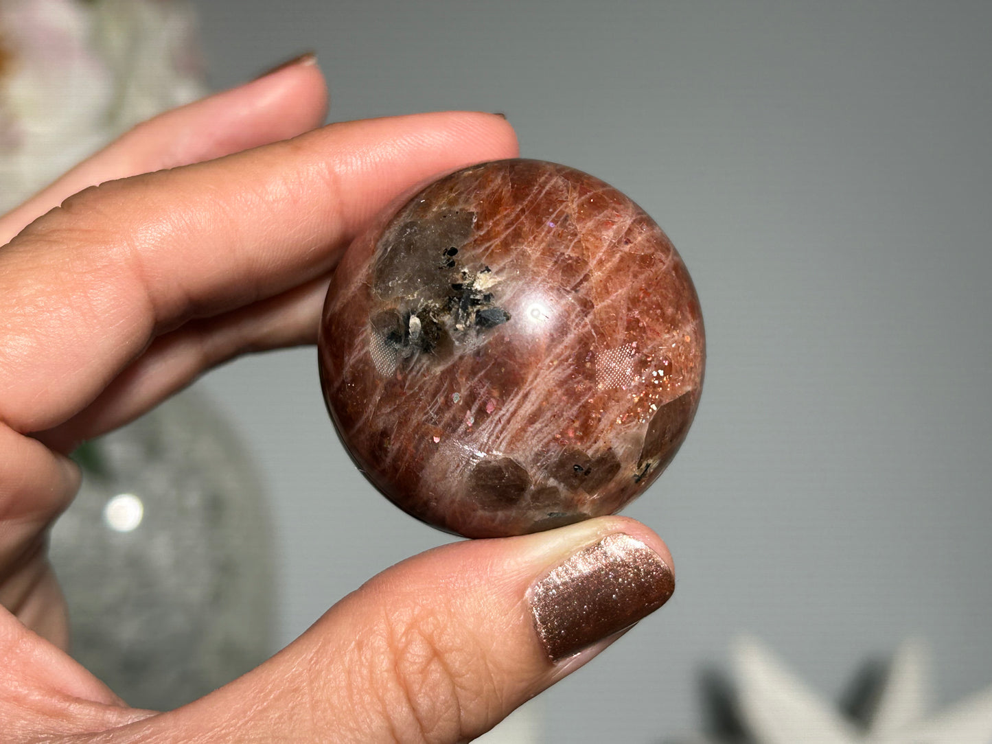 Confetti Sunstone Sphere (1.5", 35mm)