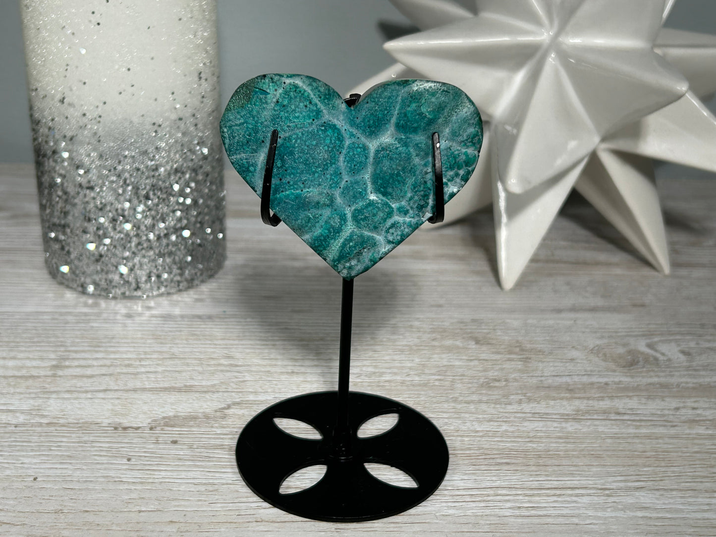 Malachite Chrysocolla Heart (2.7", 70mm)