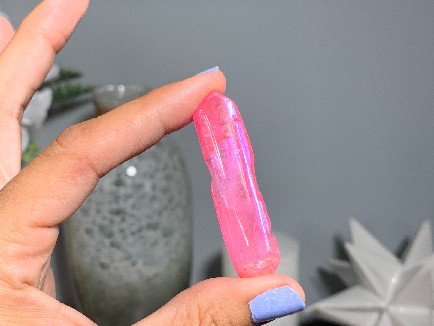 Pink Aura Quartz Point