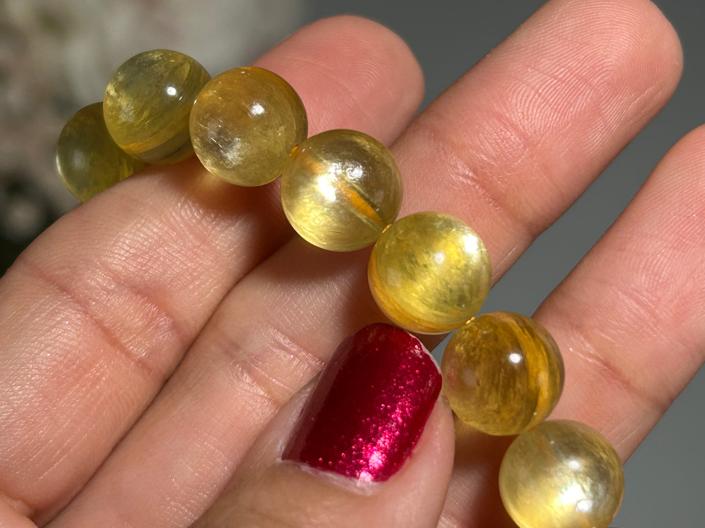 10mm Golden Muscovite Mica Bracelet