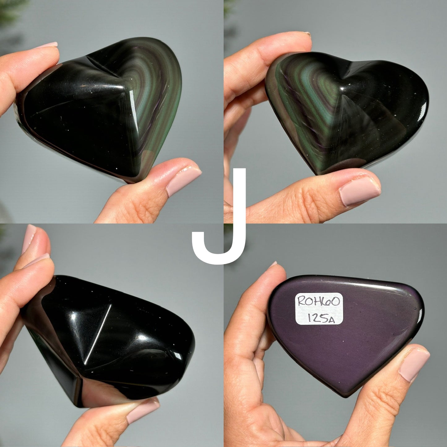 Rainbow Obsidian Heart