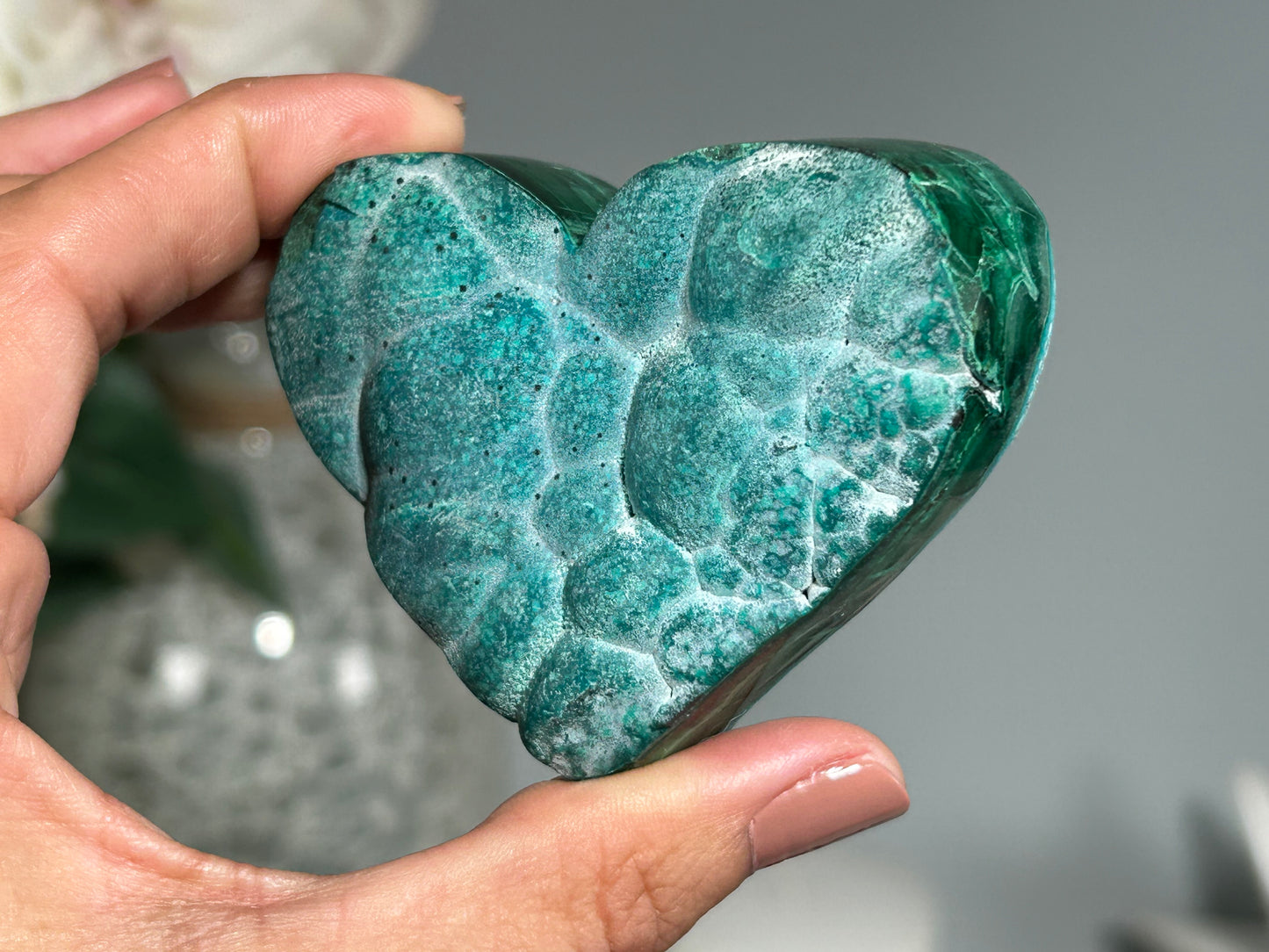 Malachite Chrysocolla Heart (2.7", 70mm)