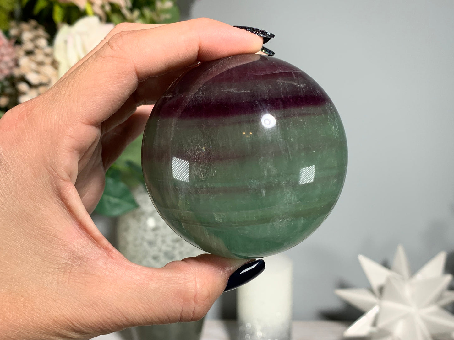 Watermelon Fluorite Sphere (2.6", 58mm)