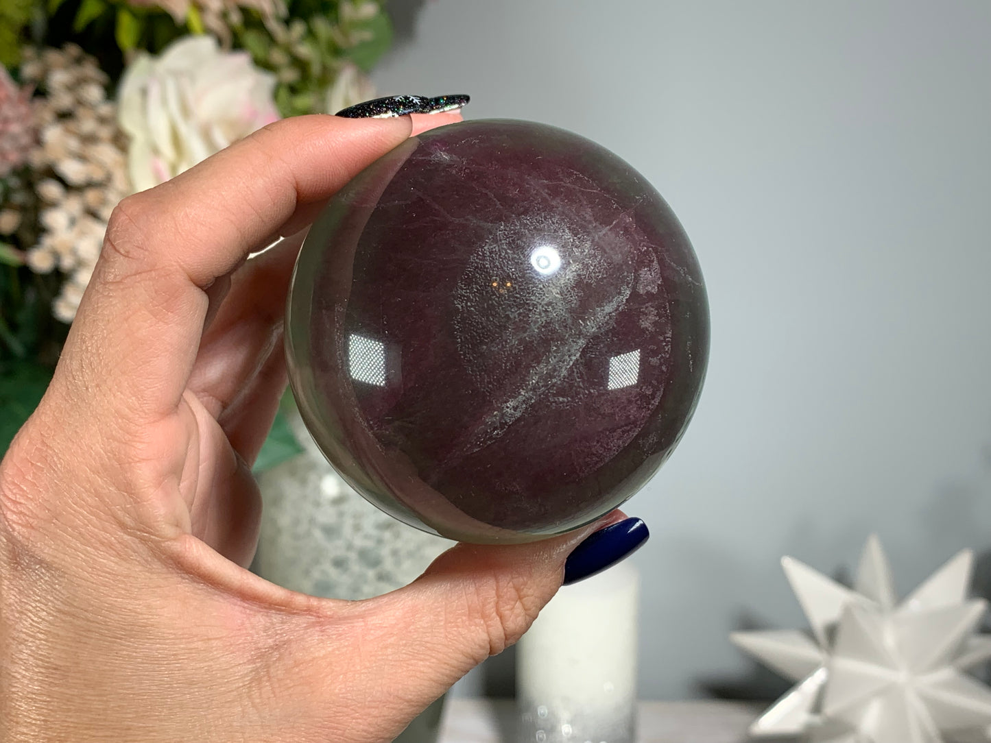 Watermelon Fluorite Sphere (2.6", 58mm)