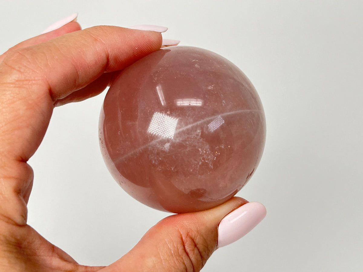 Star Rose Quartz Sphere (2", 50mm)