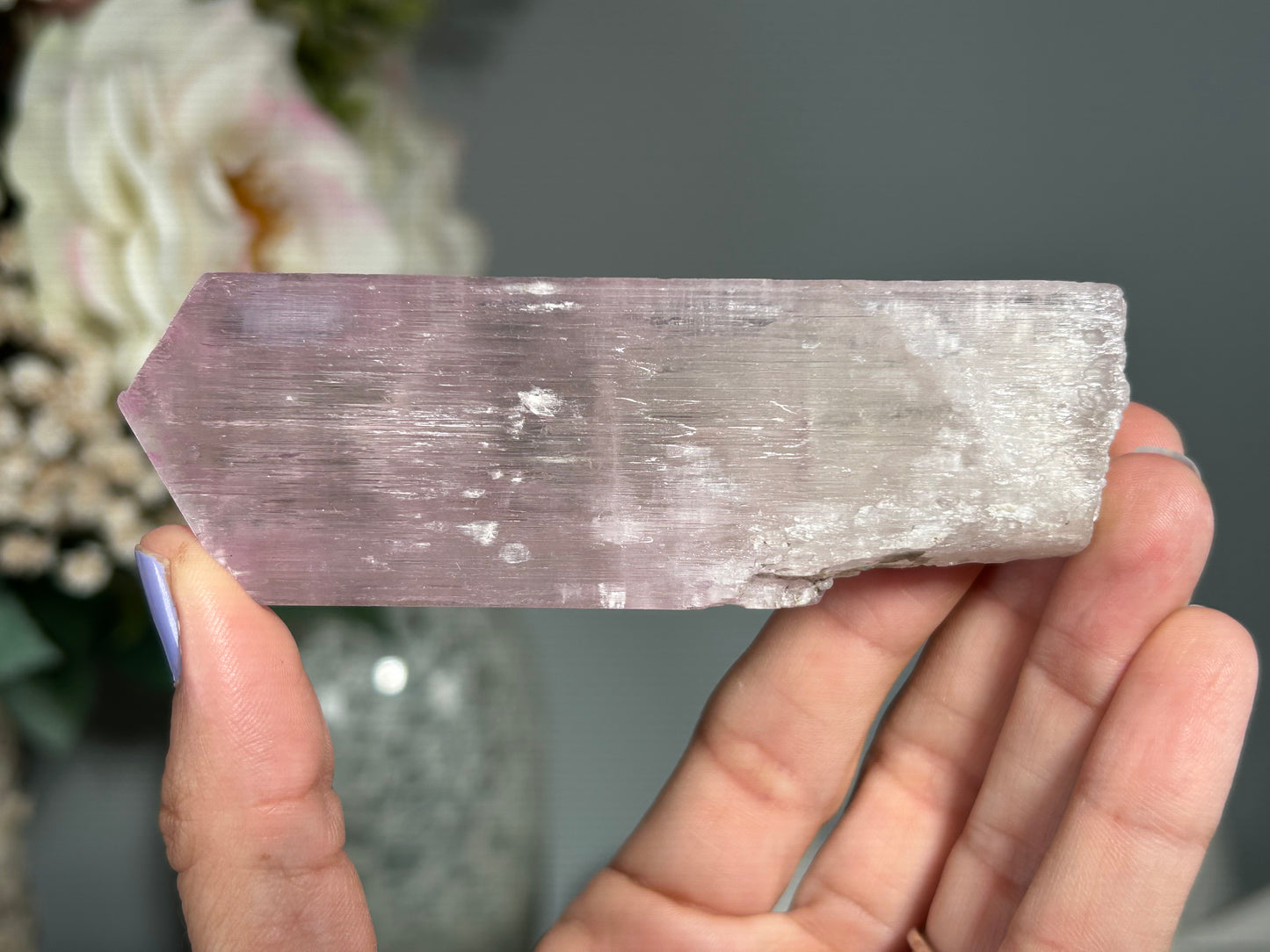 Natural Purple Kunzite Point (4", 10cm)