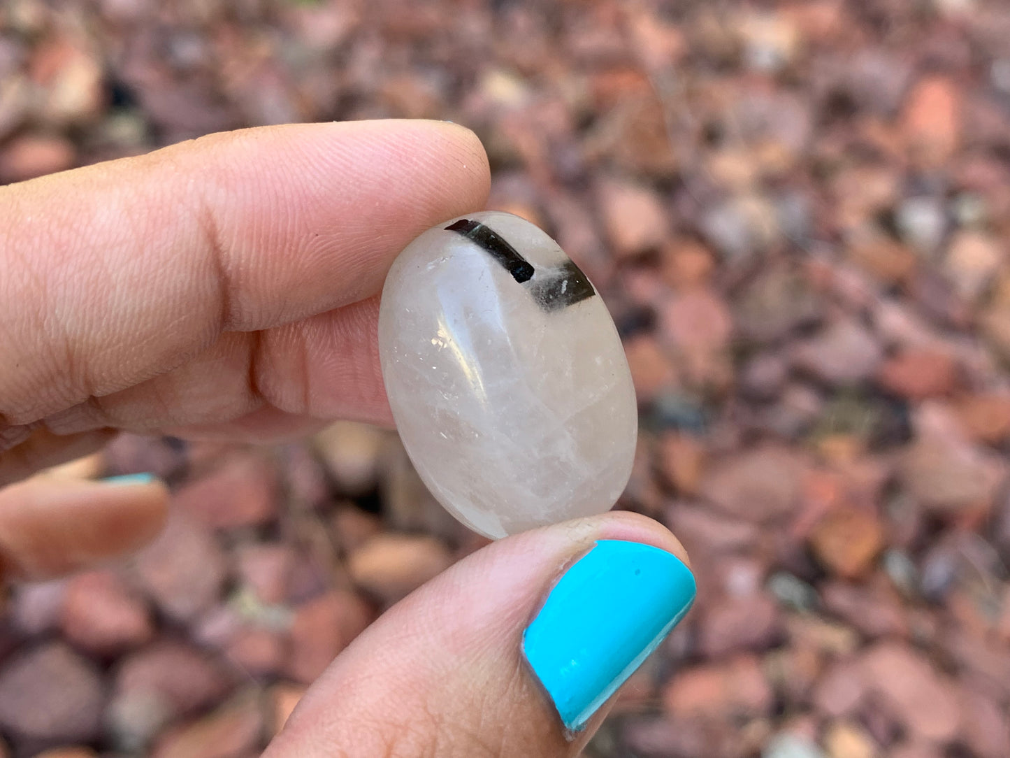 Tumbled Tourmaline Rutile in Quartz Medium