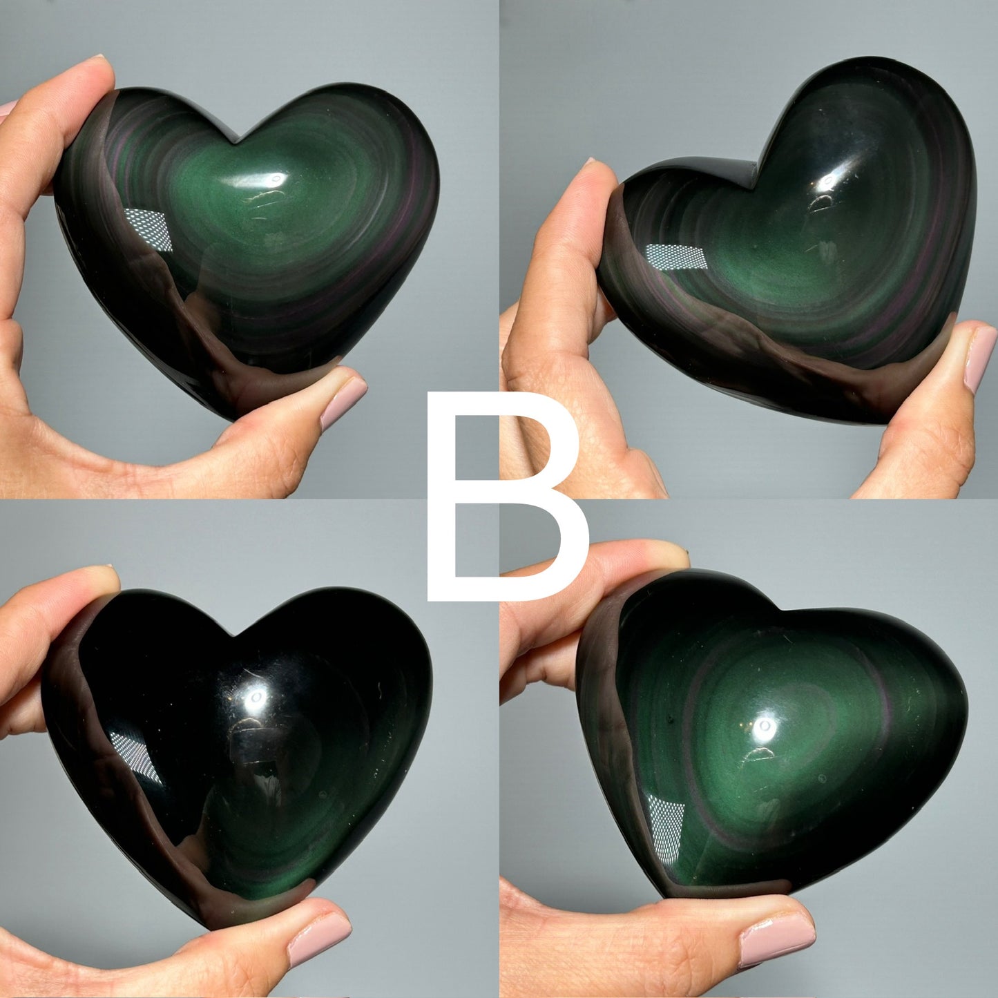 Rainbow Obsidian Puffy Heart