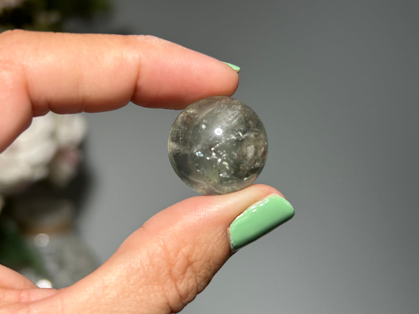 Mini Prasiolite Sphere