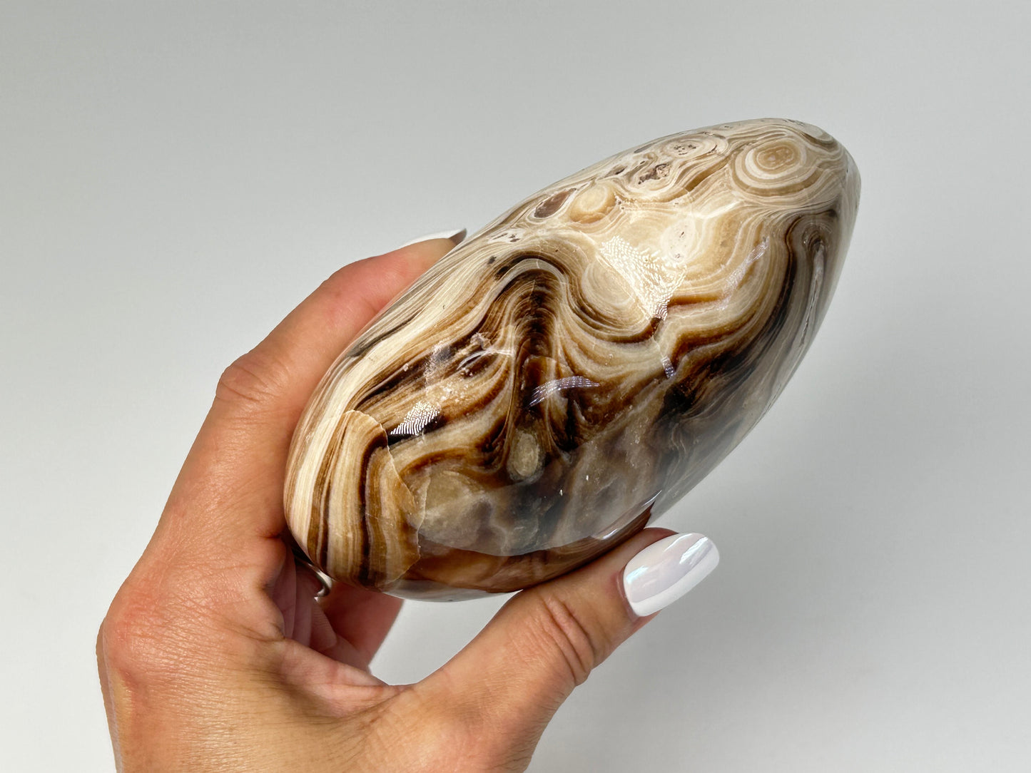 Coffee Calcite Heart (4.3", 110mm)