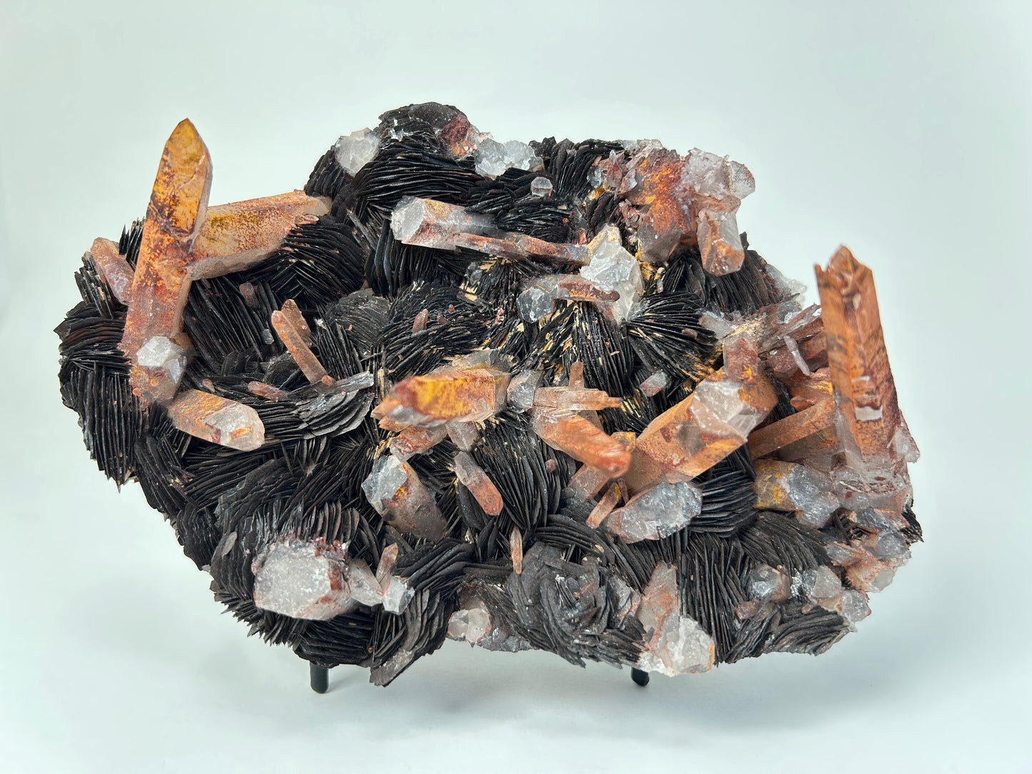 Specularite with Tangerine Quartz (6.4", 161mm)