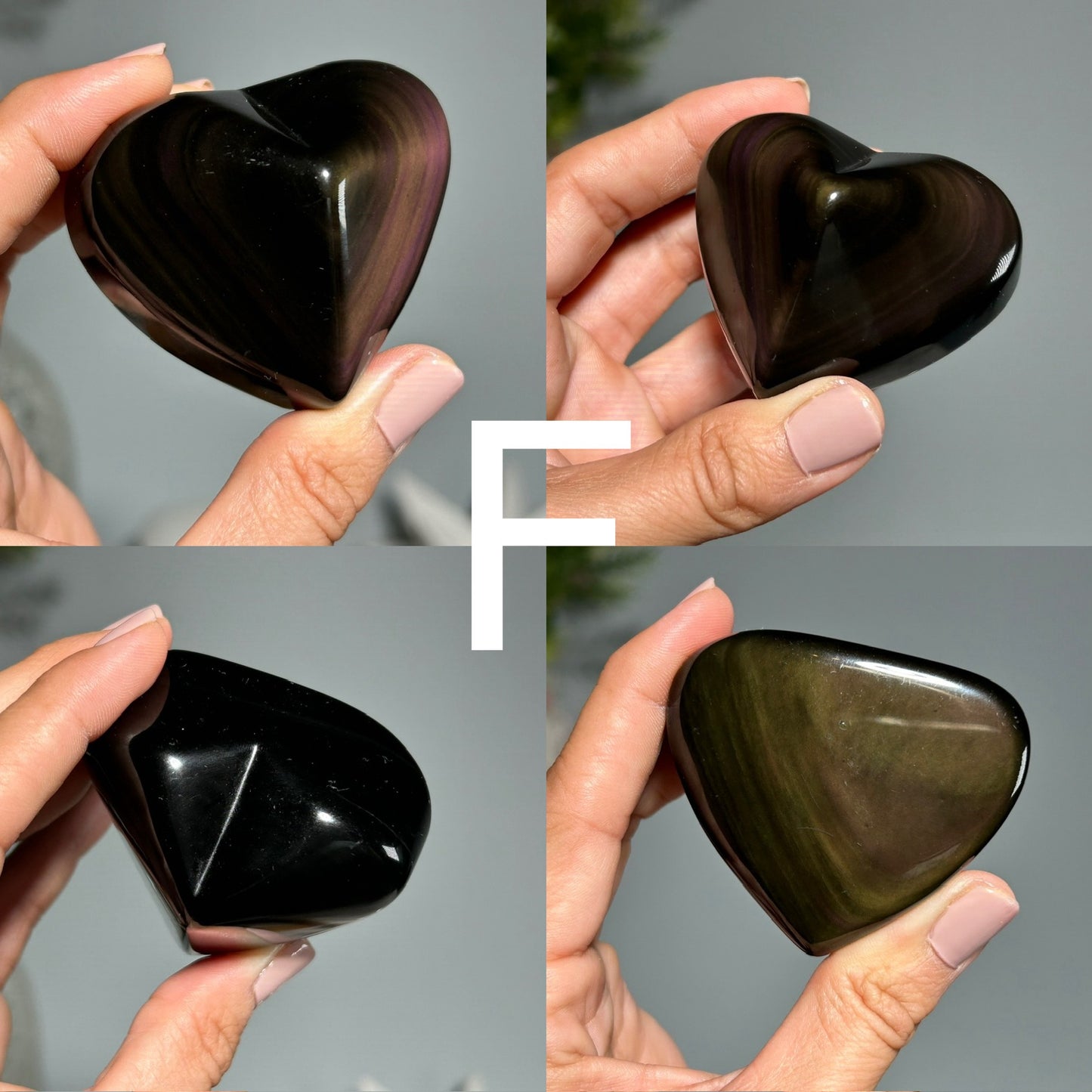 Rainbow Obsidian Heart