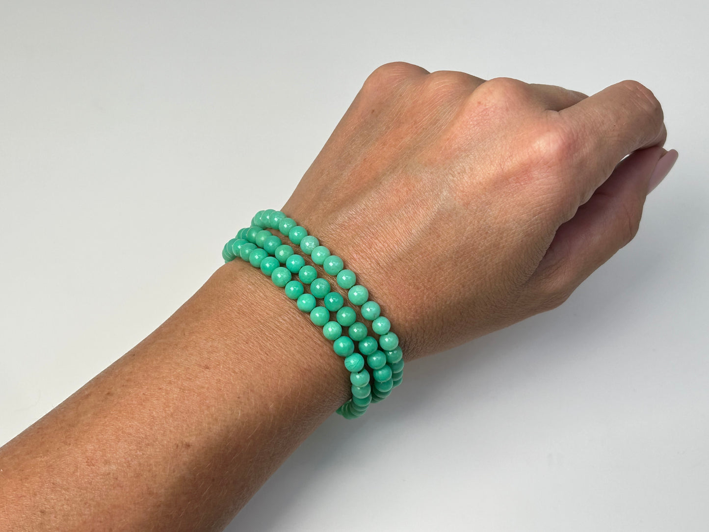 Chrysoprase Triple Wrap Bracelet