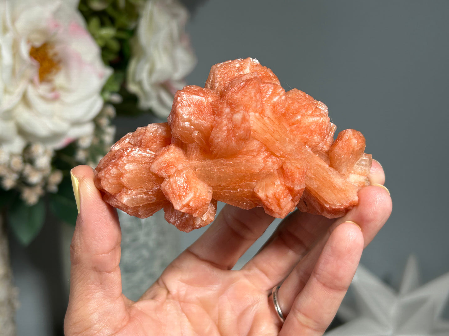 Red Stilbite Cluster (3.75", 95mm)