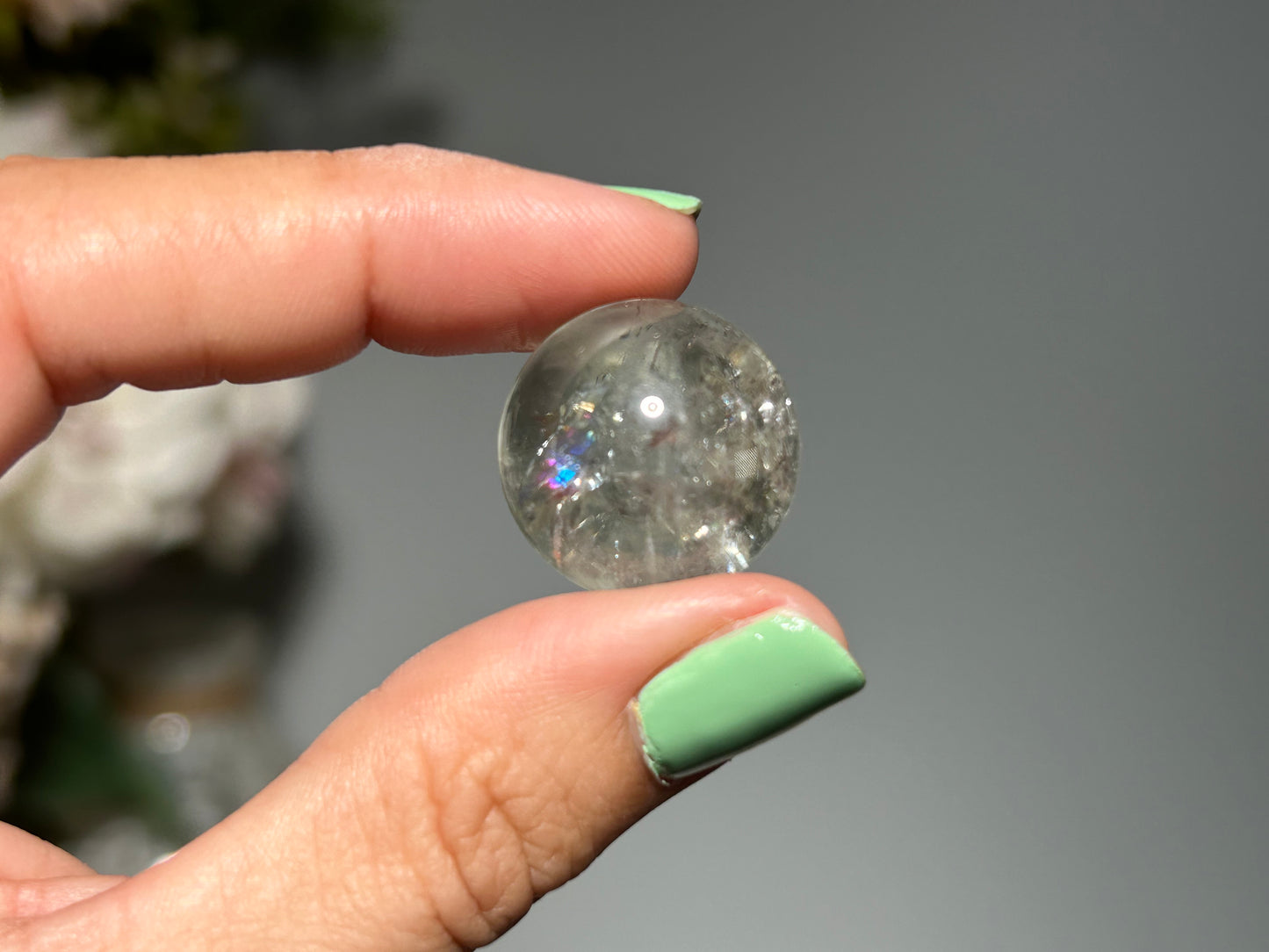 Mini Prasiolite Sphere