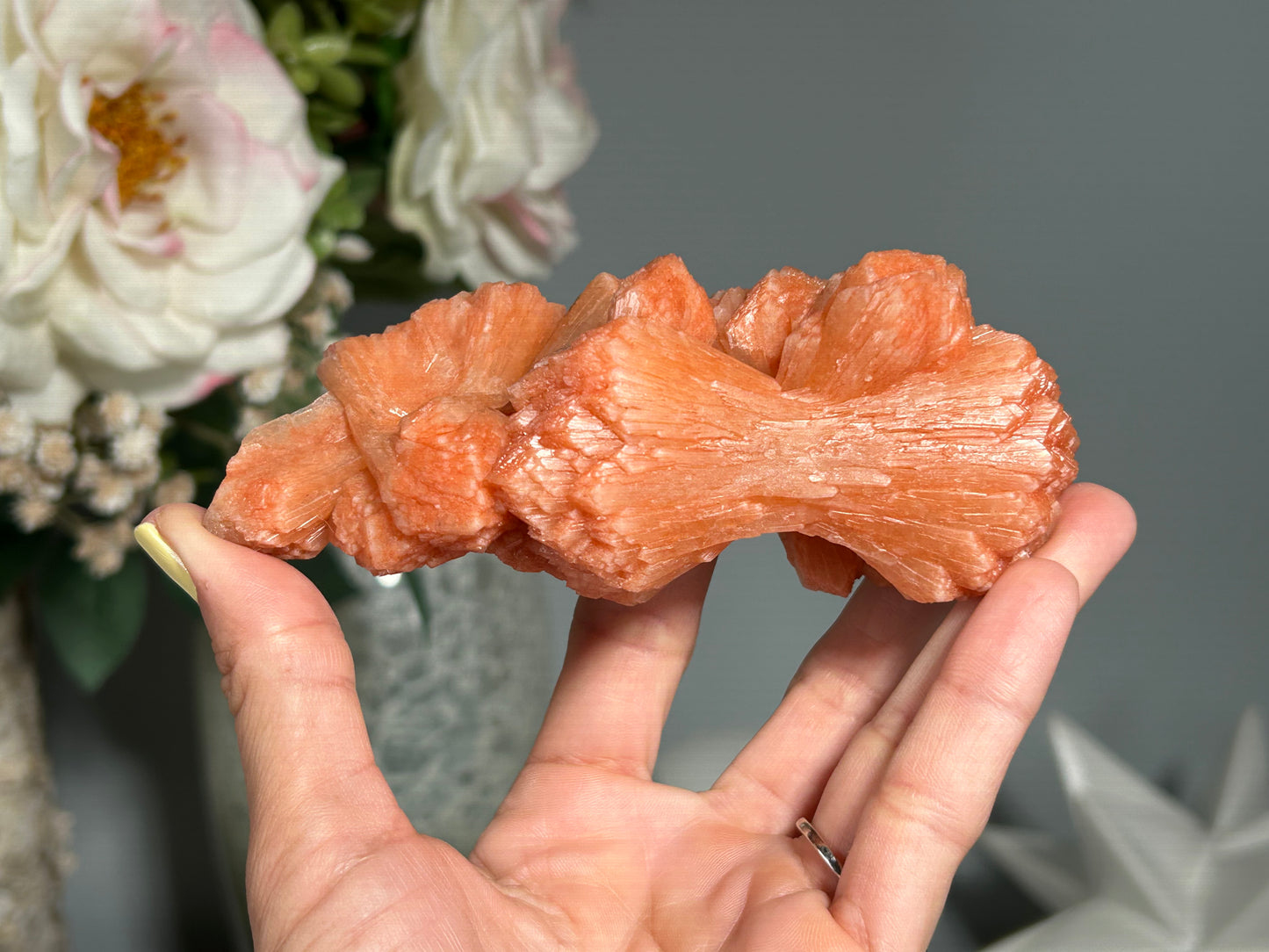 Red Stilbite Cluster (4.7", 120mm)