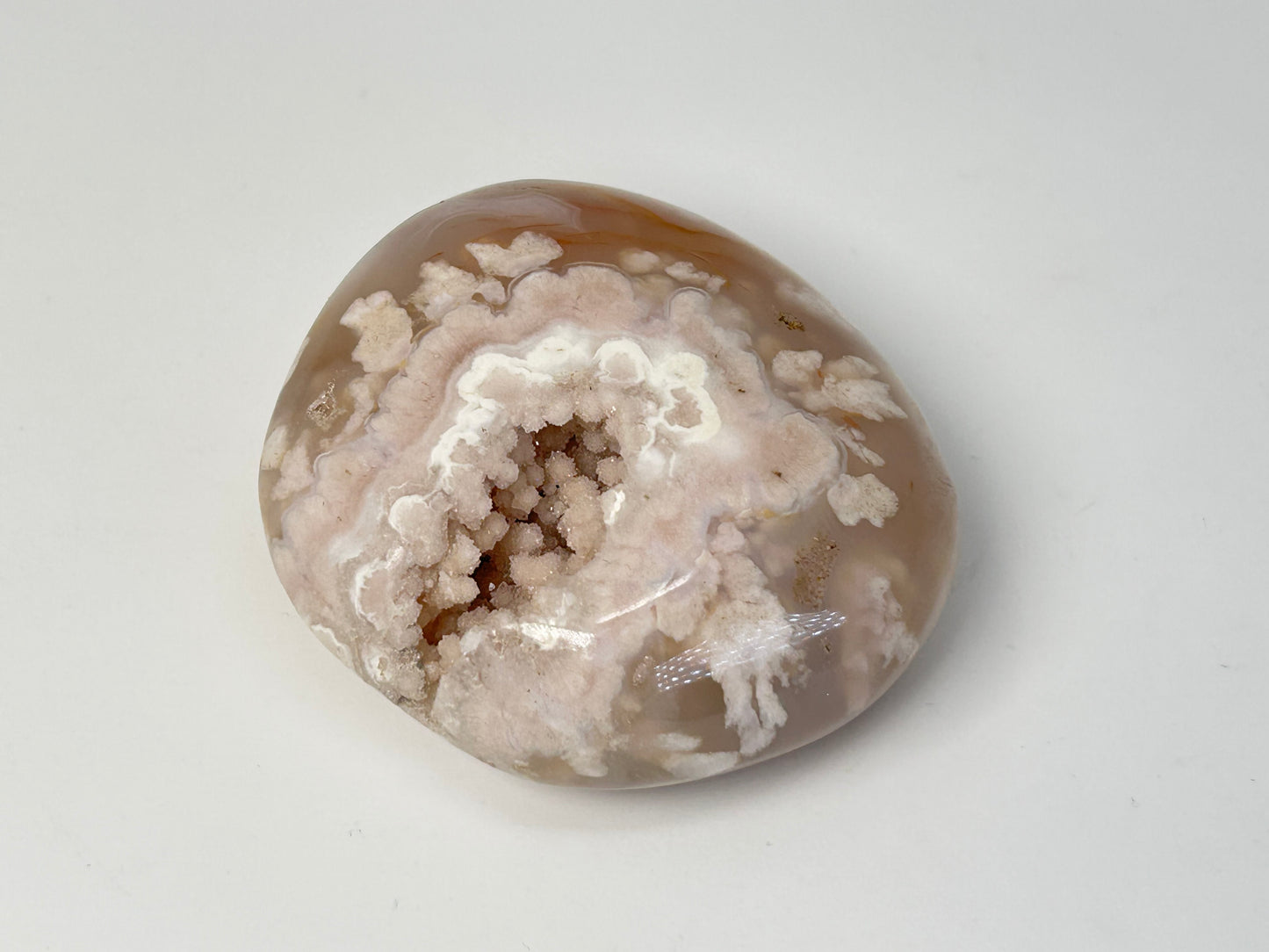Flower Agate Palm Stone (2.4", 61mm)