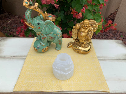 Premium Yellow Altar Cloth, Two Sided, Sun Altar Cloth, Bumblebee, Honeycomb, Litha Altar Cloth, Summer Solstice Altar Cloth