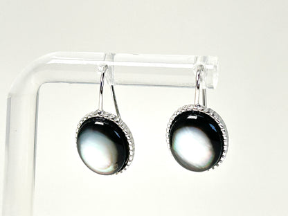 Black and Silver Shell Earrings